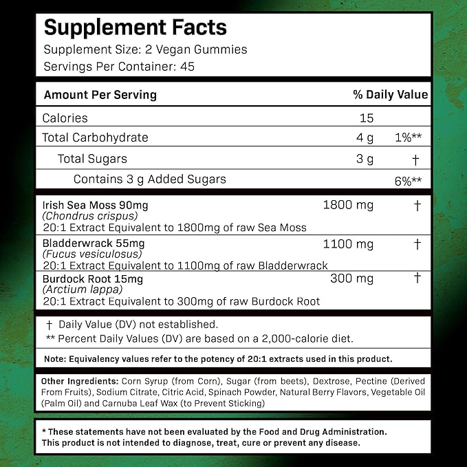 WELLNESS LABSRX Magnesium Glycinate Capsules 750mg - Sea Moss Gummies 3200mg | Bundle