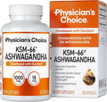 Physician's CHOICE KSM-66 Ashwagandha Root Powder Extract 1000mg - Organic - with Black Pepper for Maximum Absorption - 5% Withanolides - Stress Mood &amp Athletic Support - 60 Vegan Capsules