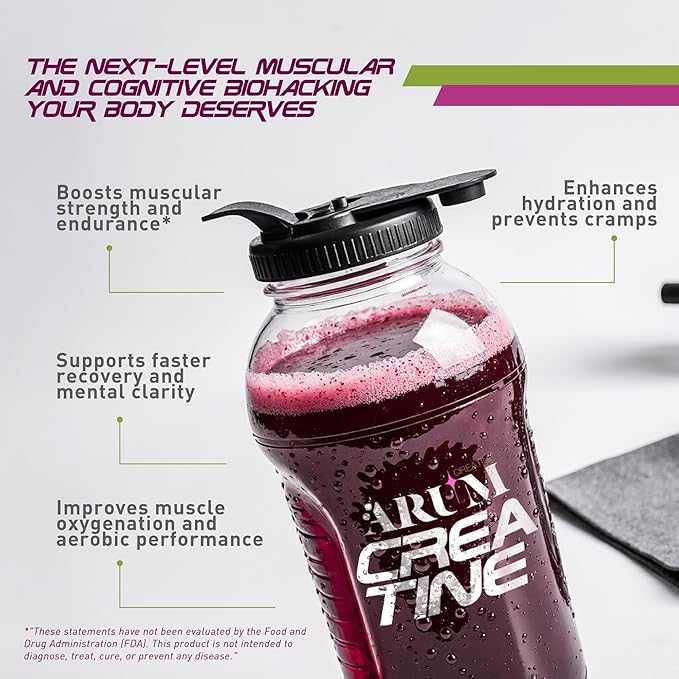 ARUM Creatine with Beetroot &amp Electrolytes – Micronized Creatine Monohydrate Powder 5g + Beet Extract 4g – Muscle Strength Endurance Hydration &amp Recovery – Vegan Sugar-Free 30 Servings