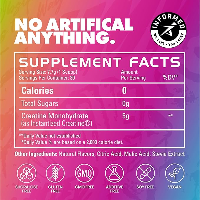 Gains in Bulk Instantized Creatine Monohydrate for Women and Men Soluble Pre Workout Powder Supports Muscle Building Strength and Performance Bodybuilding Supplements Sour Gummy 30 Servings