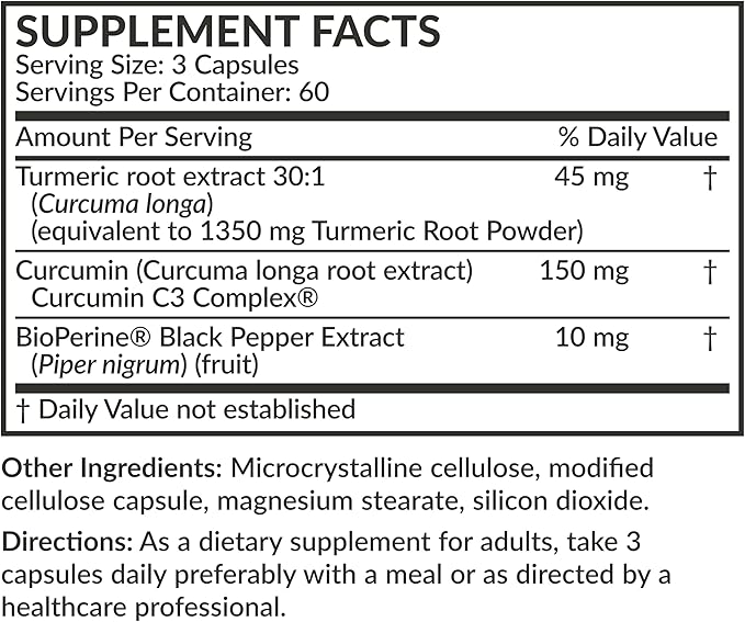 Futurebiotics Turmeric + Curcumin Antioxidant Joint &amp Digestion Support with BioPerine for Enhanced Nutrient Absorption Non-GMO 180 Vegetarian Capsules