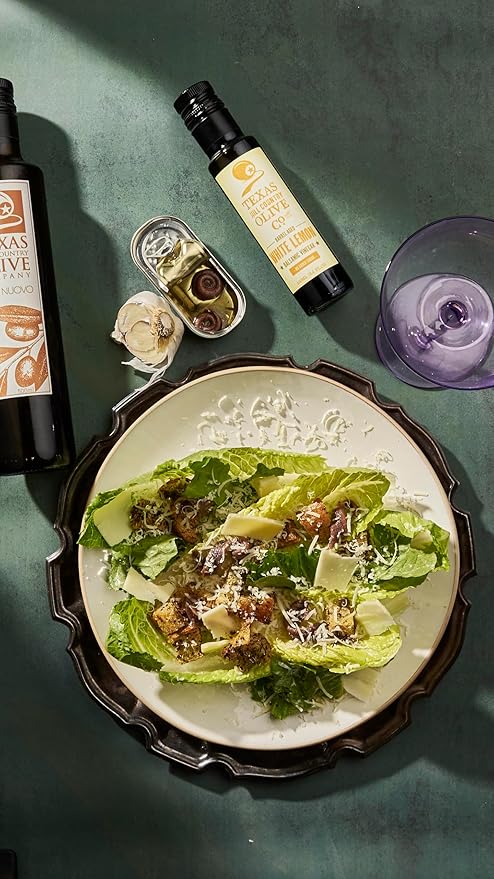 White Lemon Balsamic Vinegar - Gourmet Barrel Aged Infused Balsamic Vinegar - Great for Dressing Dipping Glazing - No Artificial Flavors or Added Sugar - Made in Texas (8.5 oz 2 Pack)