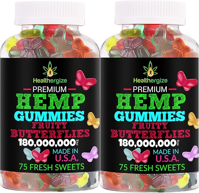 2PACK Hemp Gummies Butterflies-for Sleep Calm and Peace-Natural Hemp Party Hemp Gummy Edibles-Made in USA
