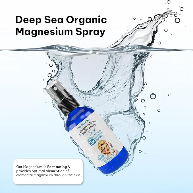 No Crap In It Magnesium Spray Triple Action!- Your Way to Wellness | Immediate Relief with Our Unique Magnesium Glycinate Citrate Chloride Blend Spray (Cool)