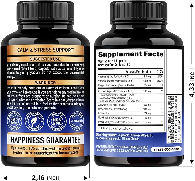 NUTRAHARMONY Cortisol &amp Sleep Support Capsules