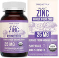 Organic Zinc 25 mg | Whole Food zinc Supplements | Derived from Organic Fruit Elemental Zinc - Water Extracted Vegan GMO-Free - Essential Mineral Antioxidant Immune Support Skin - 60 Servings