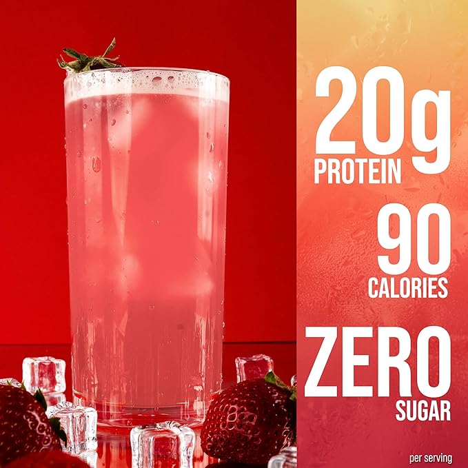 Rule 1 Clear Whey Isolate - 20g All-Whey Isolate Protein Mix Over 9g EAAs 90 Calories Zero Sugar Easy to Digest Light Crisp and Refreshing Taste (27 Servings Strawberry Lemonade)