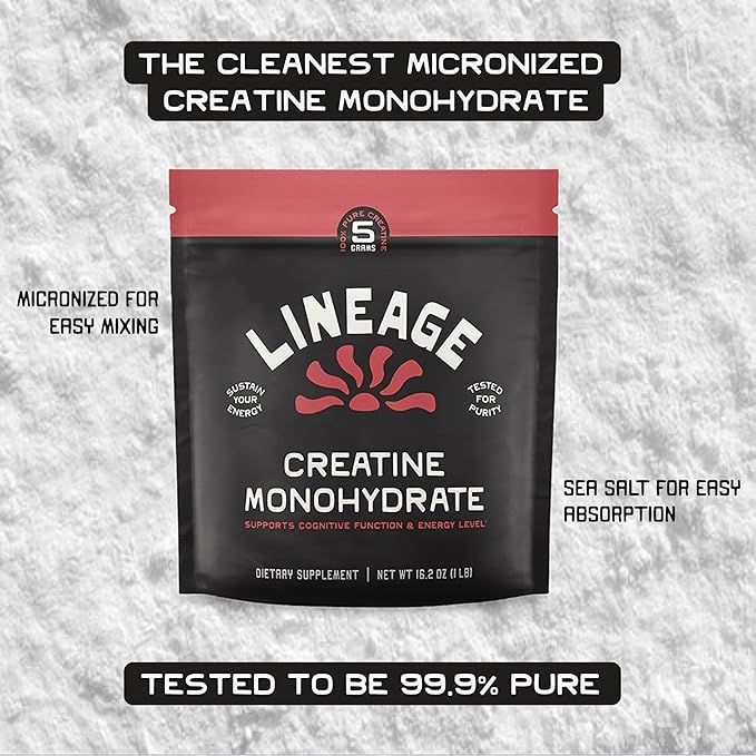 Micronized Creatine Monohydrate with Sea Salt - Micronized Creatine Powder for Training &amp Performance – No Artificial Ingredients – 90 Servings