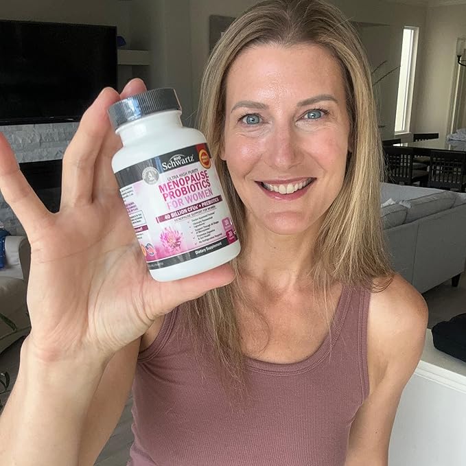 BioSchwartz Probiotic Menopause Supplement for Women (2 Month Supply) Plus Daily Multivitamin for Women 50 &amp Over (1 Month Supply)