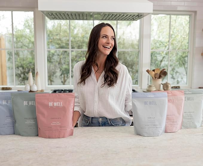 Be Well By Kelly Vanilla Plant-Based Protein Powder Vegan 20G Protein 8G Fiber 0 Net Carb (3 Ingredients 20 Servings) 9 Amino Acids+3 BCAAs No Soy No Dairy Stevia-Free No Sugar Added 1.68lb 760g