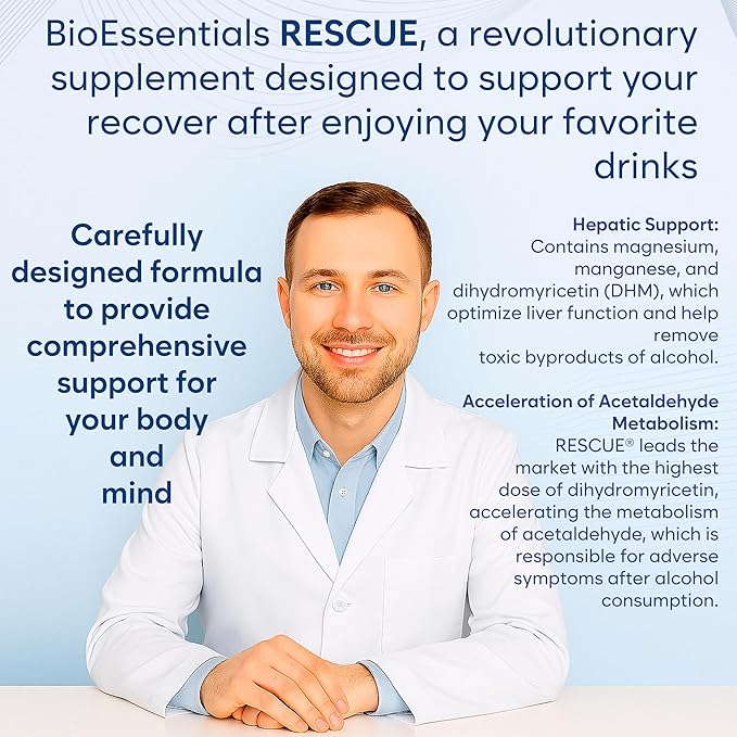 Rescue® – Milk Thistle Supplement for Liver Support – 72 Vegan Capsules DHM Supplements Liver Support Supplement with L-Cystine B Complex Minerals – Ideal for Afterparty Social Events