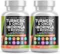 Turmeric Moringa Supplement | Ginger Boswellia Saffron - Supplement for Women and Men with Ceylon Cinnamon Tart Cherry Quercetin Garlic Nettle Holy Basil - 2Pack