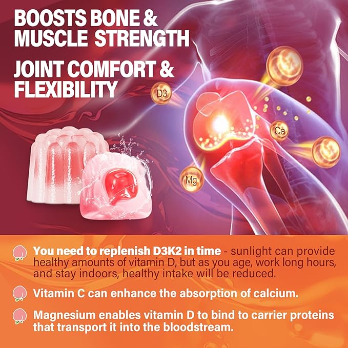 Sugar-Free Vitamin D3 K2 Gummies with Calcium Magnesium Citrate Vitamin C + Berberine Supplement Gummies with Liposomal Berberine &amp Berberine HCI Calcium Magnesium