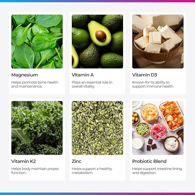 Livingood Daily Vitamin D3 K2 4000 IU Supplement 9-in-1 Dietary Supplement for Immune Support - Made with Vitamins D A E K2 Zinc Magnesium &amp Probiotic Blend for Maximum Absorption - 60 Capsu