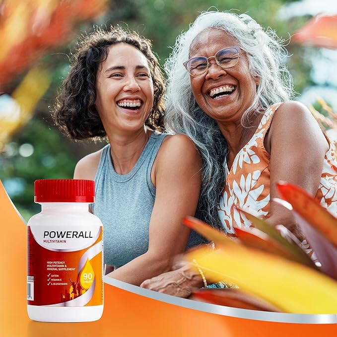 Basic Brands PowerAll Multivitamin &amp Mineral Supplement – Supports Immune Health Eye &amp Circulatory Health for Adults – High Potency Formula with Lutein L-Glutathione &amp Vitamin K 90 Cou