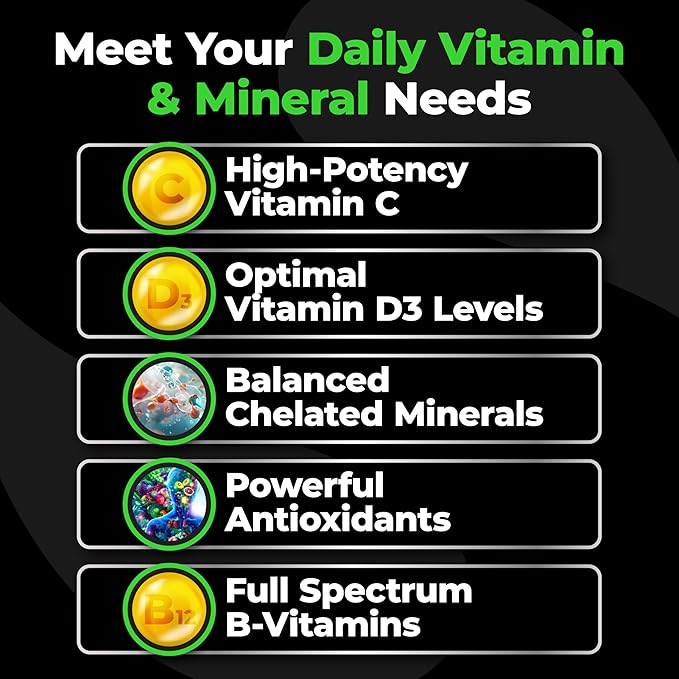 Species Nutrition V-Mineralyze All-Purpose Multivitamin Vitamin C and D3 Chelated Minerals Blueberry Extract with Anti-Oxidant Properties 300 Capsules