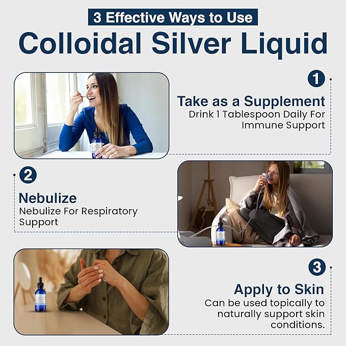 Earthborn Colloidal Silver Liquid (4oz) - 100PPM Pure Monatomic Silver Water - 99.9% Natural Nano Silver Liquid Supplement for Immune Support* Non-GMO Glass Bottle | Made in USA