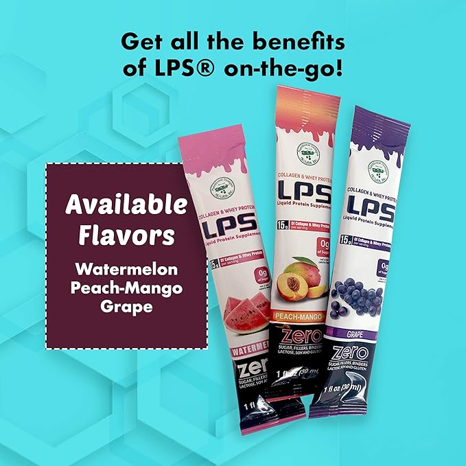 Lps Liquid Collagen &amp Whey Protein Supplement - Sugar-Free Dye-Free Non-Gmo Drink - Hydrolyzed Collagen &amp Whey Peptides Promotes Healthy Skin &amp Hair For Men &amp Women Honey Vanilla 3