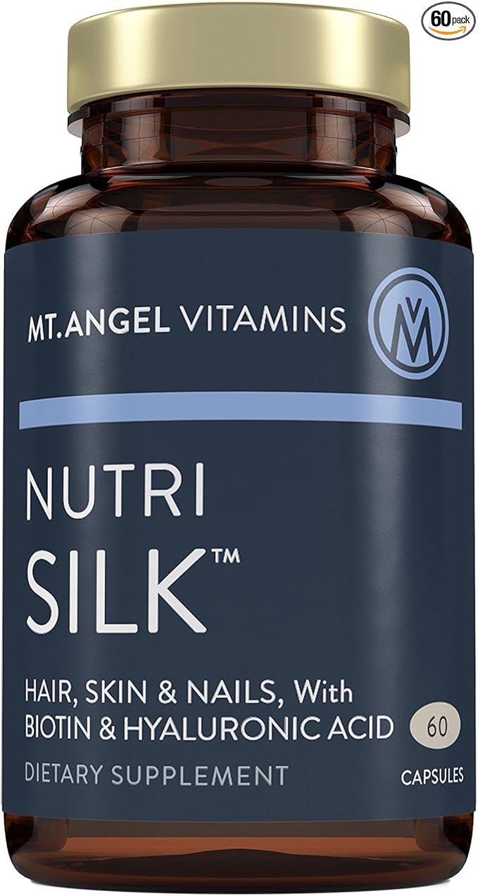 Mt. Angel Vitamins: NutriSilk Capsules. Promotes Healthy Hair &amp Skin Boost Collagen B Vitamins 60 Capsules