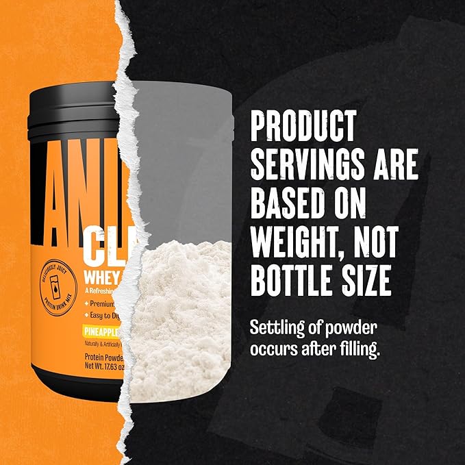 Clear Whey Isolate Protein Powder - Easy to Digest and Mix 5g BCAA Deliciously Juicy Refreshing Anytime Drink for Men and Women Pineapple Orange 500g (20 Servings)