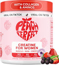 Peach Perfect Creatine Blend for Women – Micronized Creatine Monohydrate with BCAA &amp Collagen for Glute Strength Support – Strawberry Acai – 30 Servings