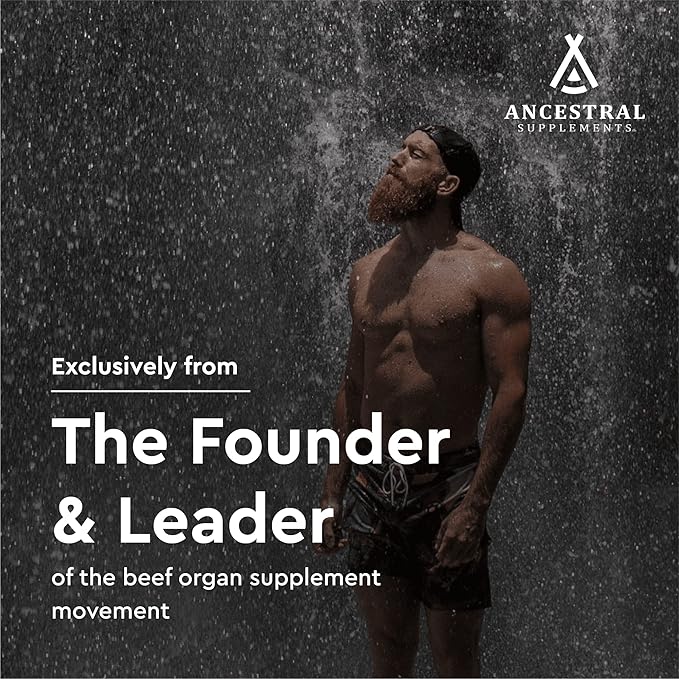 Ancestral Supplements Grass Fed Beef Prostate Supplements for Men with Liver 3000mg Prostate Health Support Promotes Men's Health Non-GMO 180 Capsules