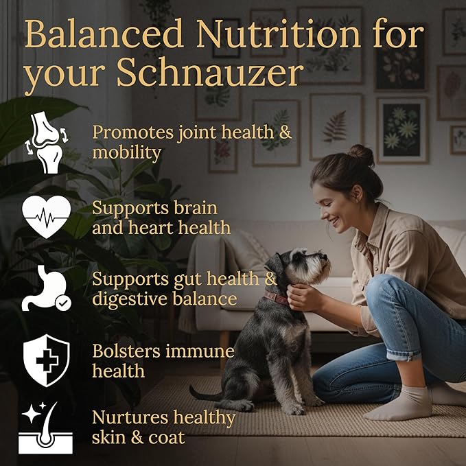 Multivitamins Balanced Nutrition for Your Schnauzer 90 Count Made in The USA with Real Bacon