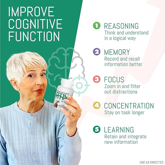 Brain Supplements for Memory and Focus with Vitamin B6 &amp Thiamine — High-Dose B Vitamins Nervous System and Cognitive Health Support Daily Supplement Formula for Adults 100 Tablets (6-Pack)