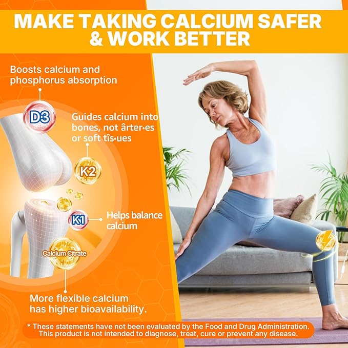 Vitamin D3 20000 IU + K2 Vitamin (MK4 &amp MK7) 200mcg + Calcium Citrate Optimal Vitamin D3 K2 Softgel - Strong Bone &amp Muscle Calcium Absorption Helping Vitamin D Deficiencies Easy to Swallo