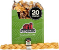 Redbarn Pet Products Redbarn Natural 12 Beef Collagen Braids - Case of 20 Sticks - Long Lasting Low-Odor Alternative to Rawhide &amp Bully Sticks -Single Ingredient Chew for Medium Large Dogs
