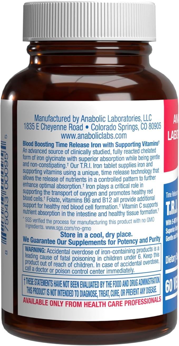 Slow Release Iron Supplement with Vitamin C - High Absorption Gentle Iron with Vitamin C for Women with Methyl B Complex for Maximum Benefits - Stomach Friendly Vegan &amp Made in The USA - 60 Servin