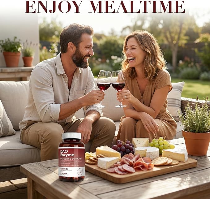 DAO Enzyme Supplement for Histamine Support Before-Meal Support for Post-Meal Digestive Comfort Everyday Clarity &amp Overall Wellness Supports Fermented &amp Aged Foods 60 Capsules
