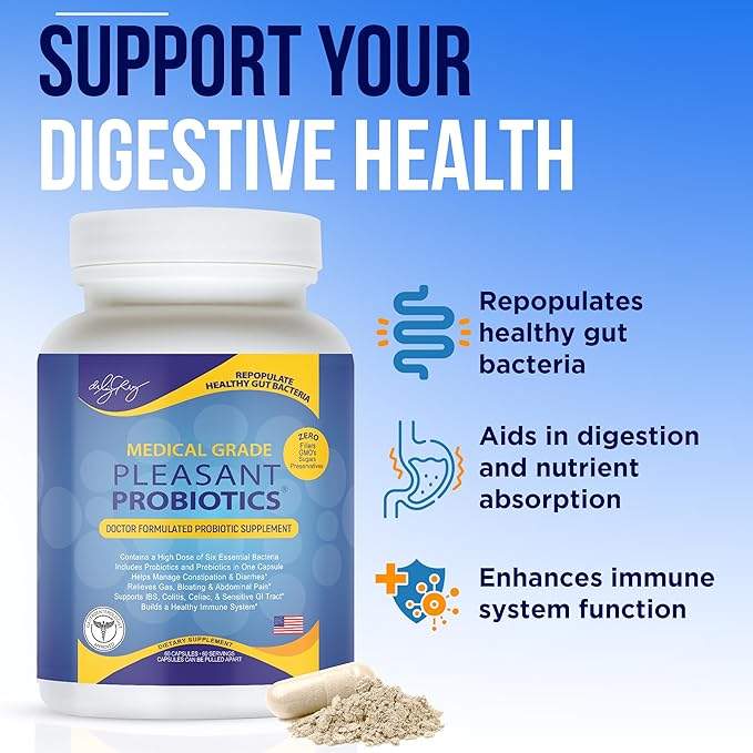 Dr. Liz Cruz Pleasant PROBIOTICS for Women Men and Children Dietary Supplements with Proprietary Probiotic &amp Prebiotic Blend Probiotic Nutritional Supplements Non-GMO 60 Veggie Capsules