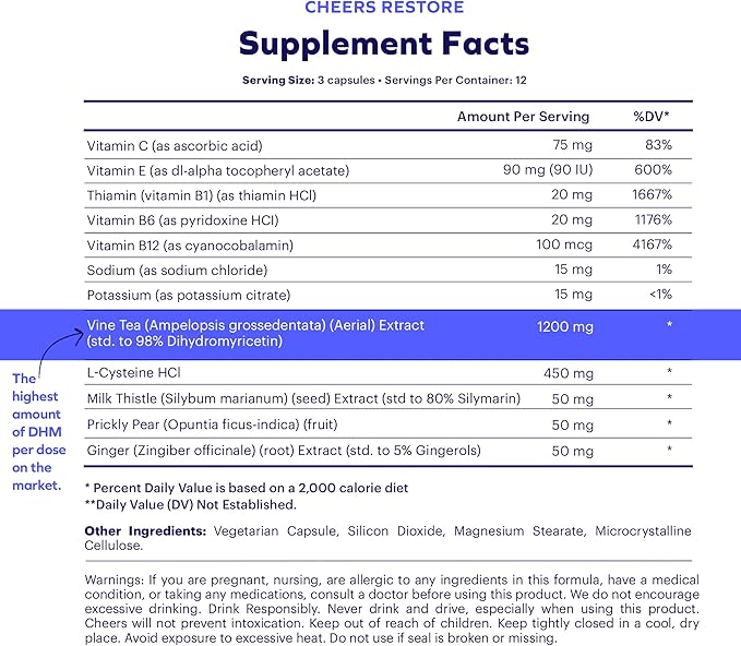Cheers Liver Combo | Restore + Protect | Support Your Liver &amp Feel Better After Drinking | DHM L-Cysteine Milk Thistle Prickly Pear B-Vitamins | 36 Doses Restore 90 Doses Protect | Supplement