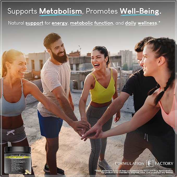 Formulation Factory Melt Mode 10-in-1 Metabolic Health &amp Energy Support | Green Tea L-Carnitine CLA Glucomannan &amp More | Helps Support Appetite &amp Metabolism Balance | 360 Count (Pack of