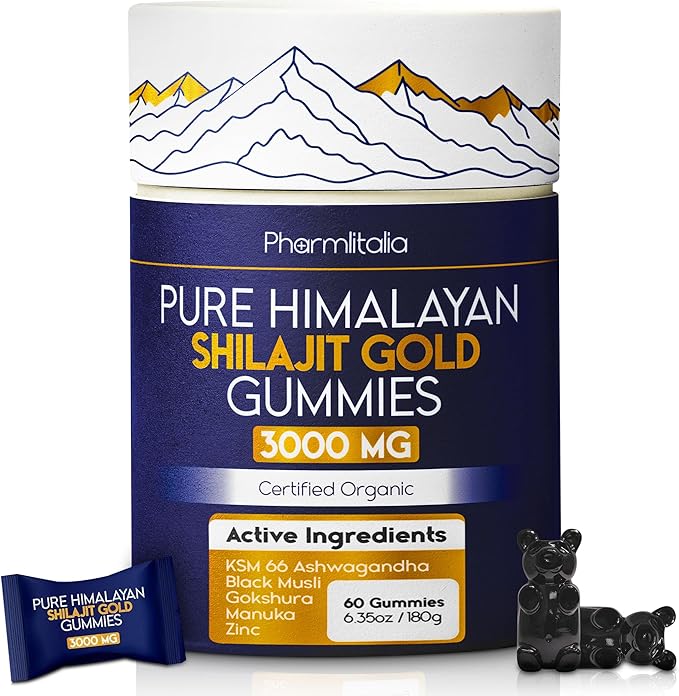 Magnesium Glycinate &amp Pure Himalayan Shilajit Gummies Bundle – Sleep Muscle Recovery &amp Energy – High Absorption Magnesium 400mg + Gold Shilajit with Ashwagandha for Strength &amp Vitality –