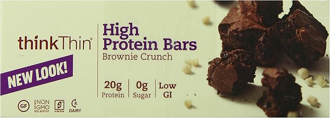 ThinkThin High Protein Bar Brownie Crunch 60 g Bars 10 Count