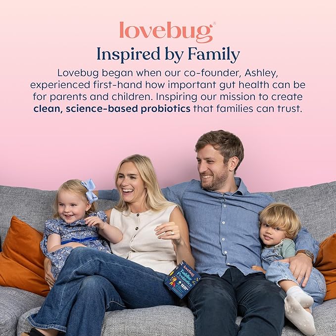 LOVEBUG Kids Probiotic Powder with Prebiotic Fiber - Toddler Immunity Support &amp Constipation Relief - USDA Organic Probiotics for Childrens Gut &amp Digestive Health (Ages 1-4) - 60 Pack (Unflavo