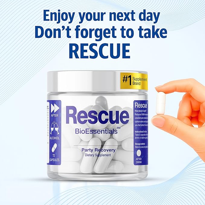 Rescue® – Milk Thistle Supplement for Liver Support – 72 Vegan Capsules DHM Supplements Liver Support Supplement with L-Cystine B Complex Minerals – Ideal for Afterparty Social Events