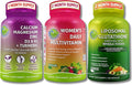 Women’s Multivitamin Calcium &amp Liposomal Glutathione Trio - Plant-Based Calcium Magnesium Zinc D3 K2 &amp Turmeric + Women’s Daily Multivitamin with Iron + Liposomal Glutathione 500mg