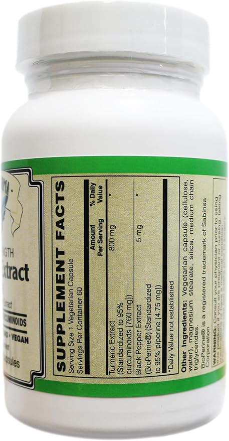 Extra Strength Turmeric 800 mg w/BioPerine (60 Veg Caps)