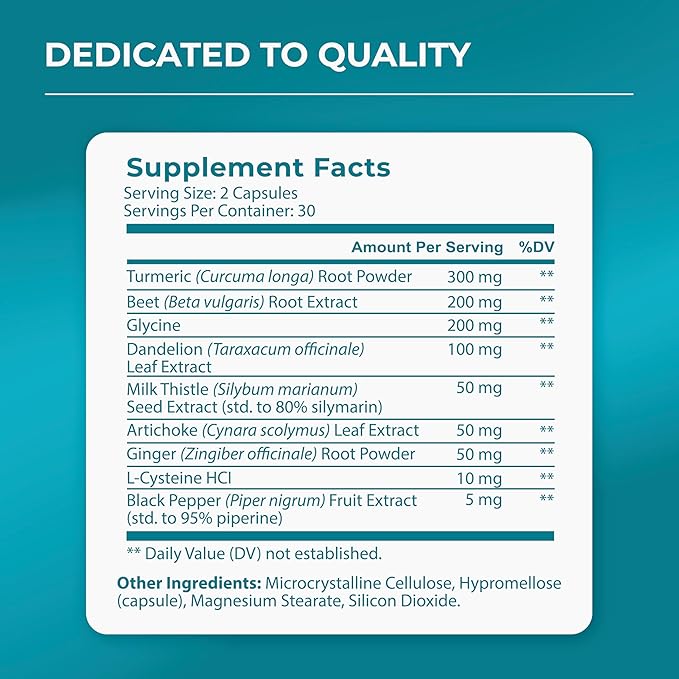 PUREHEALTH Research Liver Health – Liver Cleanse Detox &amp Repair Support Supplement- with Milk Thistle Turmeric Powder Dandelion Artichoke Beet Root Ginger L Cysteine HCL &amp More - 180 Cap