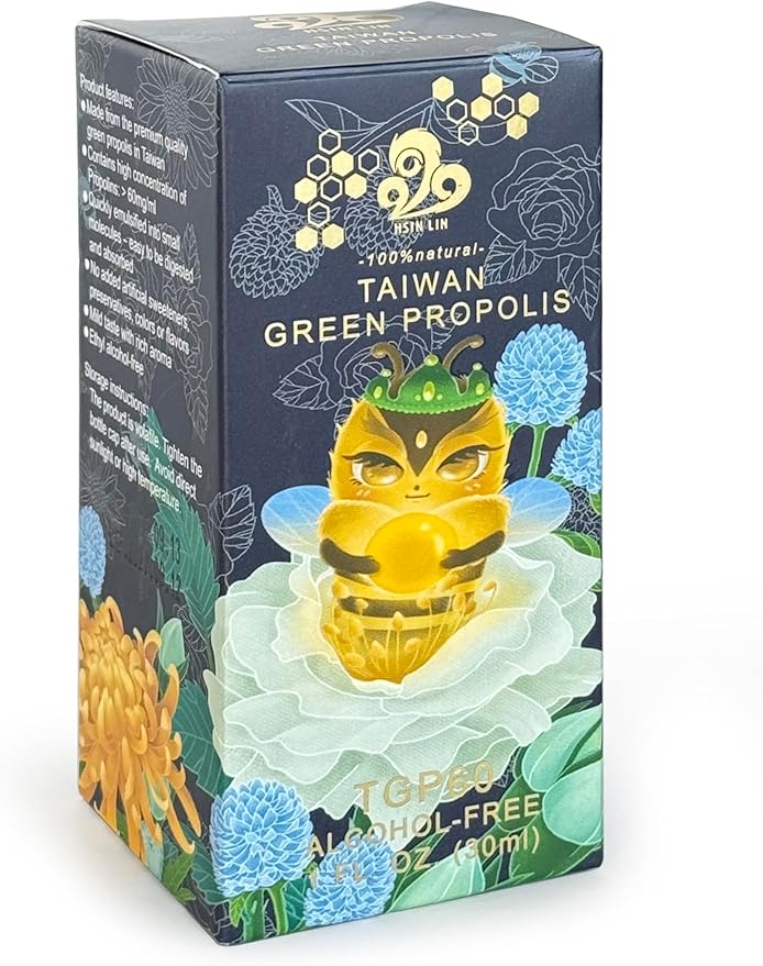 Taiwan Green Propolis High Concentration Propolin &gt 60mg/ml Nutrient-Rich Antioxidant (Pack of 2)