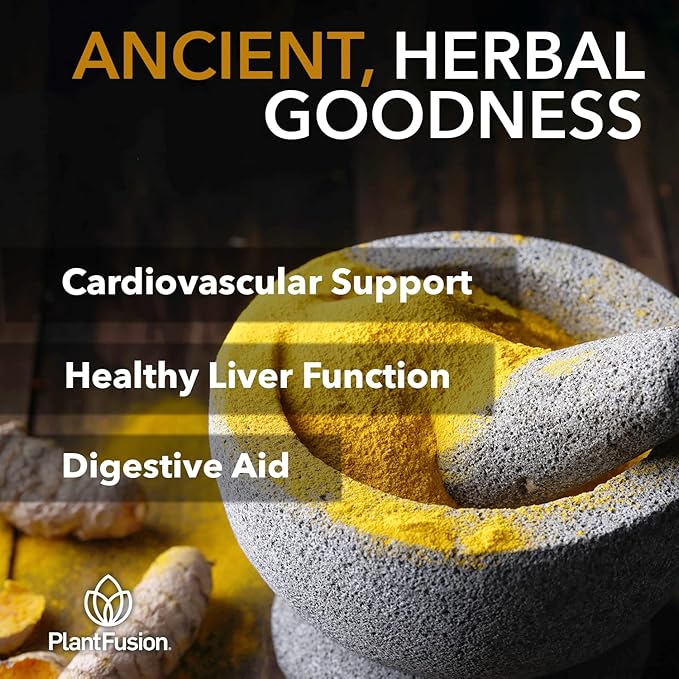 PlantFusion Turmeric and Ginger Drink Mix - Fermented Whole Food Nutrition Herbal Supplement Powder with Curcuminoids - USDA Certified Organic Non-GMO Vegan Gluten-Free 4.76 oz 30 Servings