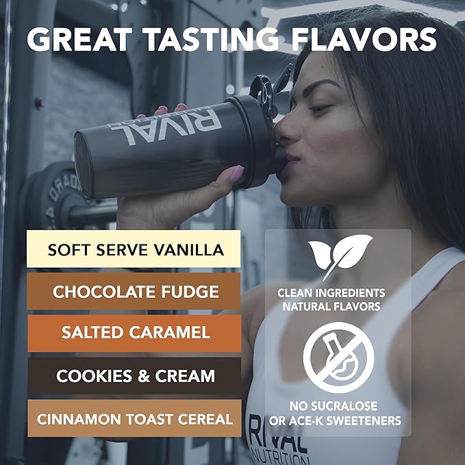 RIVAL NUTRITION Clean Gainer Protein Powder – 5LB Soft Serve Vanilla – High Protein Lean Mass &amp Weight Gainer | 550 Calories 30g Protein 97g Multi-Source Carbs No Artificial Flavor – 16 Serving