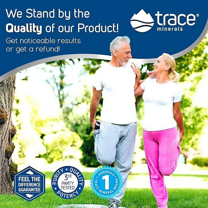Trace Minerals Liquid Glucosamine Chondroitin MSM | Complete Dietary Supplement for Active Lifestyle | Supports Joints Cartilage &amp Mobility | Natural Blueberry Flavor | 32 Servings 32 fl oz