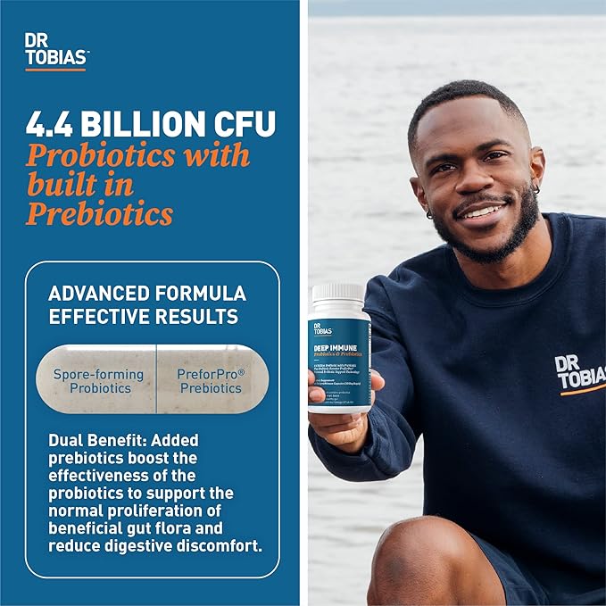 Dr. Tobias Deep Immune Probiotics &amp Prebiotics and DIM Complex Supports Digestive Health Gut Immune Function Hormone Balance for Women &amp Men