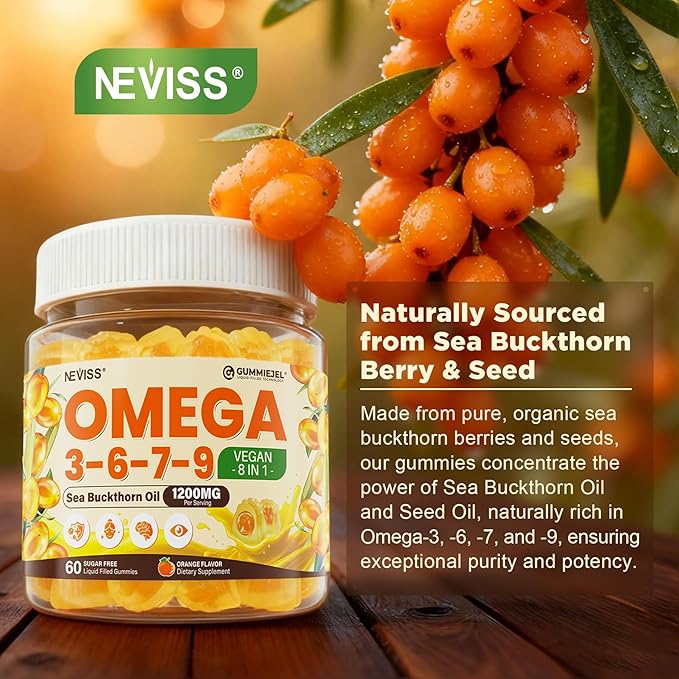 Methylated Multivitamin for Women &amp Men Gummies w/ Omega-3 Calcium D3 K2 + Omega 3-6-7-9 Gummies Organic Sea Buckthorn Oil 1200MG &amp Flaxseed Oil 500MG Vegan Omega 7 Supplement w/Vitamin A