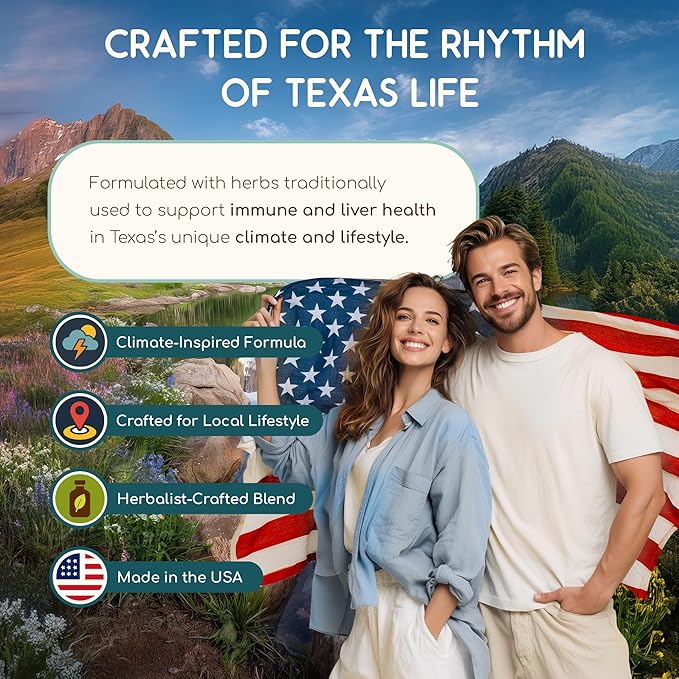 HerbEra Texas Herbal Detox Blend - USDA Organic Extract Made in USA | Immune &amp Liver Support Liquid Drops | Burdock Dandelion Root Milk Thistle Hibiscus Rosemary Spirulina | 2 fl oz
