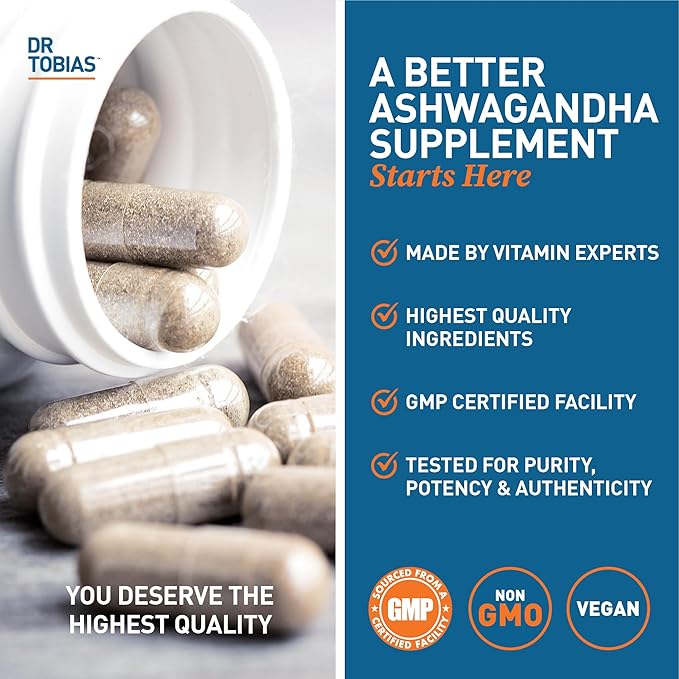 Dr. Tobias Deep Immune Probiotics &amp Prebiotics and Ashwagandha Capsules Supports Digestion Energy &amp Immune Health Non-GMO